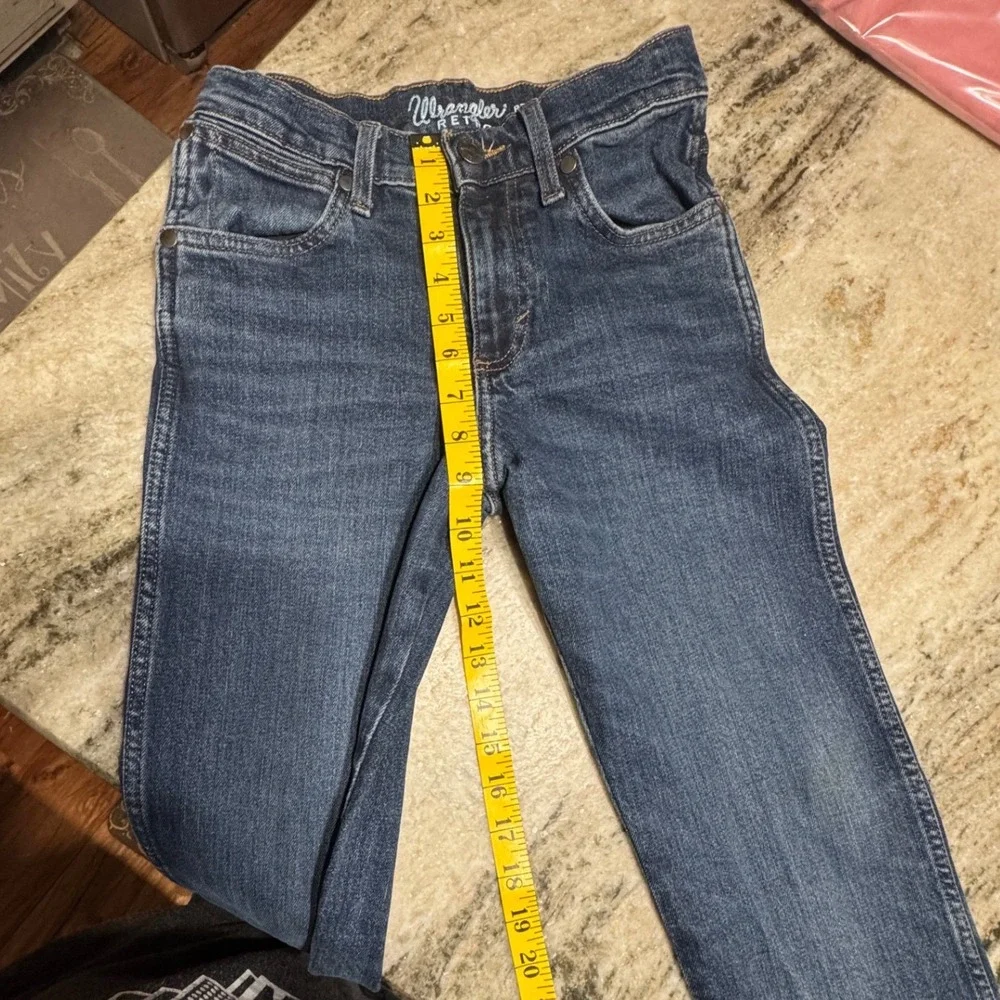 Wrangler Jeans Kids Size 12 Regular Relaxed Boot Blue Denim Western Cowboy Retro